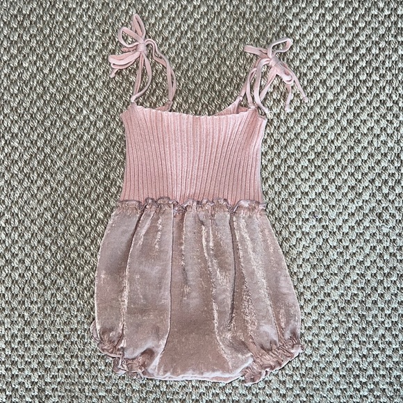 Violeta Federico Blush Pink Satin Romper size 24 months - Picture 2 of 6